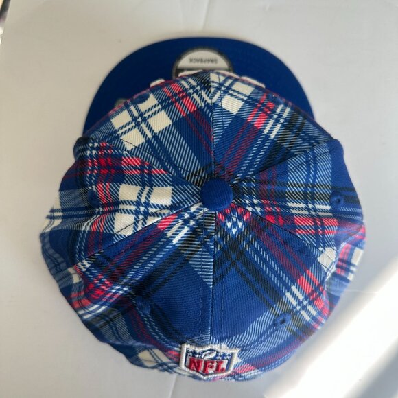 New York Giants Plaid 9FIFTY Snapback Hat By New Era Cap Blue/Red NFL 2024 - Picture 7 of 8
